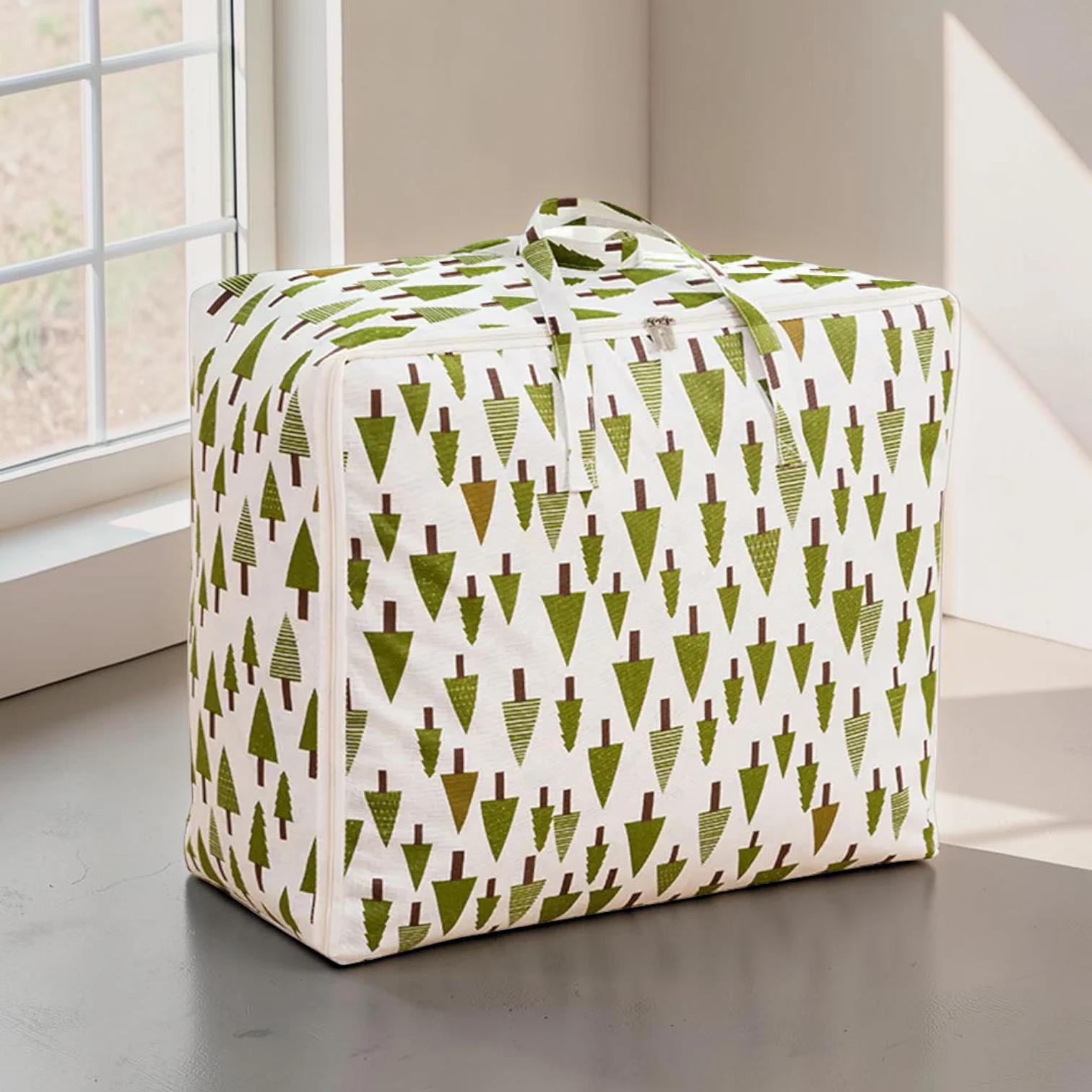 Avioralexen Medium Storage Luggage Bag, Pine Tree Pattern, Polyester and Cotton Blend, 55cm x 20cm x 30cm