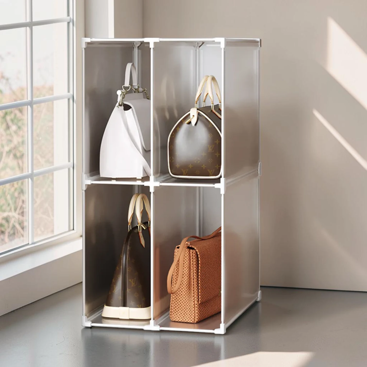 Avioralexen 2 Tier Storage Shelves, Polypropylene Plastic and Iron Wire, 36x47x72cm Stackable Organizer
